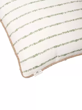 FYNCH HATTON | Kissen gefüllt KARIAMA 40x40cm Leaf Green Stripe | dunkelgrün