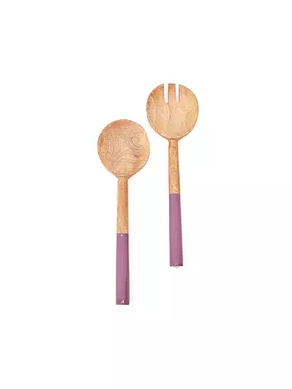 FYNCH HATTON | Salatbesteck 2tlg. KISHA Leaf Green Stripe | lila