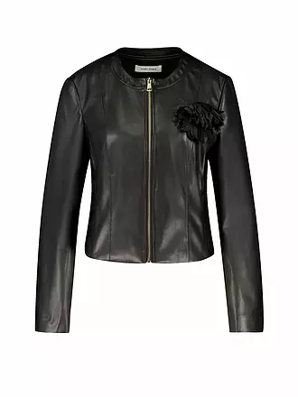 GERRY WEBER | Jacke in Lederoptik | schwarz