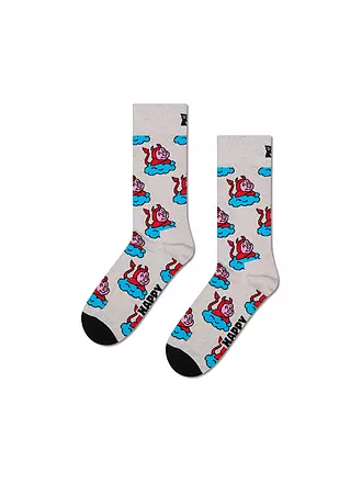 HAPPY SOCKS | Damen Socken BAD PIG 36-40 grey | hellgrau