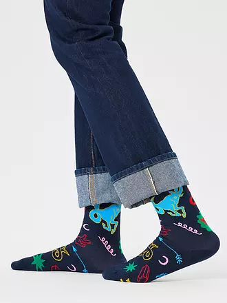 HAPPY SOCKS | Herren Socken 41-46 STEINBOCK navy | dunkelblau