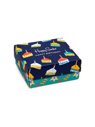 HAPPY SOCKS | Herren Socken Geschenkbox BIRTHDAY CAKE 41-46 2er Pkg. dark blue / navy | dunkelblau