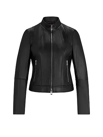 HUGO | Lederjacke | schwarz