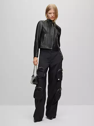 HUGO | Lederjacke | schwarz