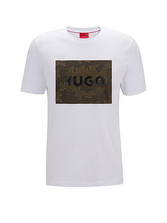 HUGO | T-Shirt DULIVE CAMO | weiß