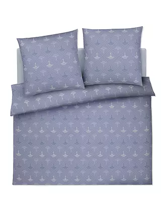 JOOP | Satin Bettwäsche CORNFLOWER CHARM 2x 70x90cm/200x200cm Ocean | hellgrau