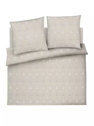 JOOP | Satin Bettwäsche CORNFLOWER CHARM 2x 70x90cm/200x200cm Ocean | creme