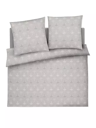 JOOP | Satin Bettwäsche CORNFLOWER CHARM 2x 70x90cm/200x200cm Ocean | hellgrau