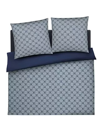 JOOP | Satin Bettwäsche CORNFLOWER DOUBLE 2x70x90cm/200x200cm Deep Ocean | grau
