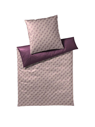 JOOP | Satin Bettwäsche Cornflower Double 70x90cm / 140x200cm Dunkelblau | rosa