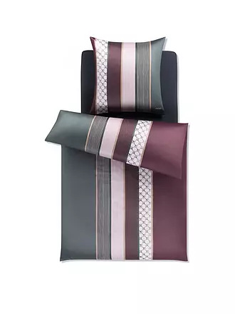 JOOP | Satin Bettwäsche Cornflower Stripes 70x90cm / 140x220cm Deep Coal | beere