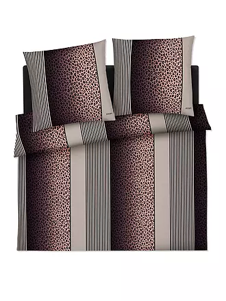 JOOP | Satin Bettwäsche LEO 2x 70x90cm / 200x200cm Sand | grau