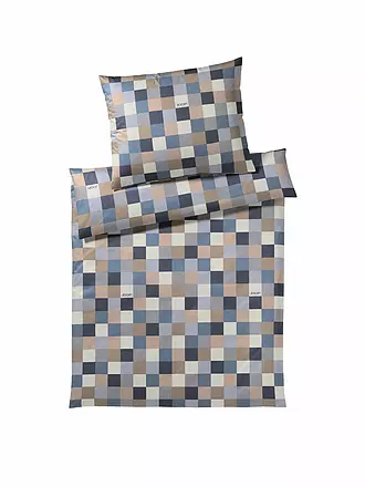 JOOP | Satin Bettwäsche Mosaik 70x90cm / 140x220cm | blau