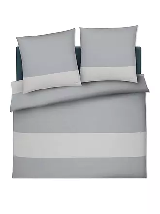 JOOP | Satin Bettwäsche SPLIT 2x 70x90cm / 200x200cm Ocean | hellgrau