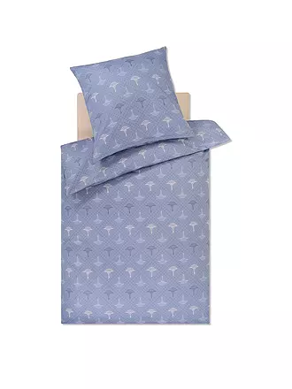 JOOP | Satin-Bettwäsche CORNFLOWER CHARM 70x90 / 140x200cm Ocean | hellgrau