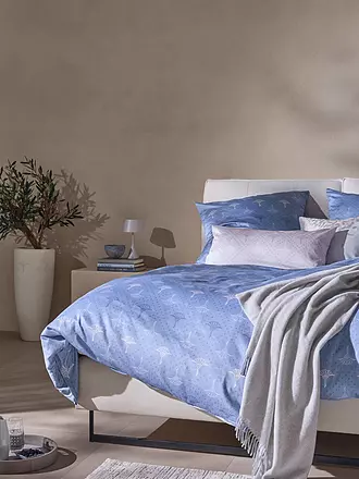 JOOP | Satin-Bettwäsche CORNFLOWER CHARM 70x90 / 140x200cm Ocean | hellgrau