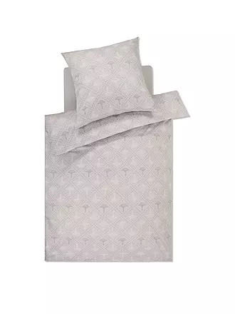 JOOP | Satin-Bettwäsche CORNFLOWER CHARM 70x90 / 140x220cm Ocean | hellgrau