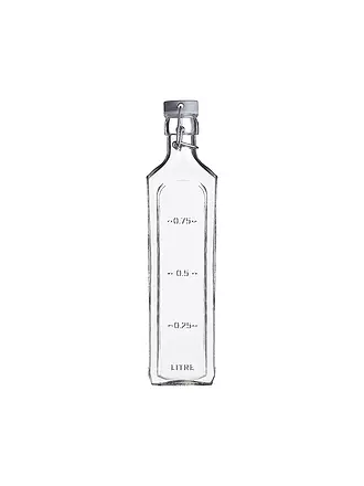 KILNER | Glasflasche mit Bügelverschluss 1l eckig Glas | transparent