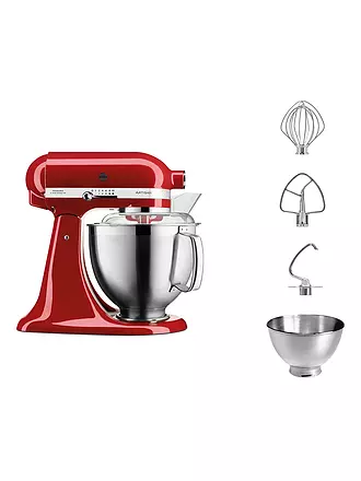 KITCHENAID | Küchenmaschine Artisan 185 4,8l 300 Watt 5KSM185PSEBK (Gusseisen Schwarz) | rot