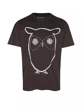 KNOWLEDGE COTTON APPAREL | T-Shirt BIG OWL | braun