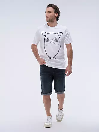 KNOWLEDGE COTTON APPAREL | T-Shirt BIG OWL | hellblau