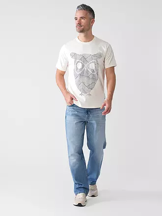KNOWLEDGE COTTON APPAREL | T-Shirt OWL LINES | olive