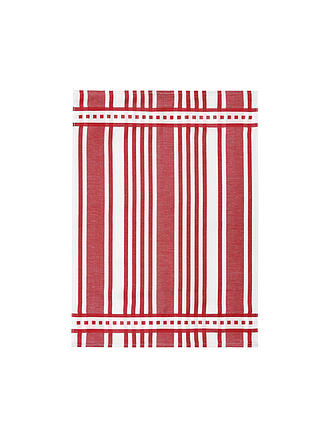 KRACHT | Halbleinen Jaquardtuch 50x70cm Rot Streifen | rot