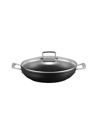 LE CREUSET | Aluminium-Antihaft Profipfanne mit Glasdeckel 28cm Schwarz | schwarz