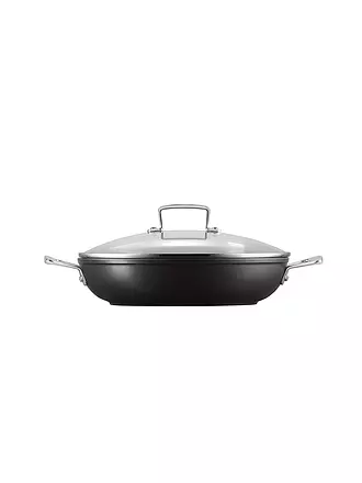 LE CREUSET | Aluminium-Antihaft Profipfanne mit Glasdeckel 28cm Schwarz | schwarz