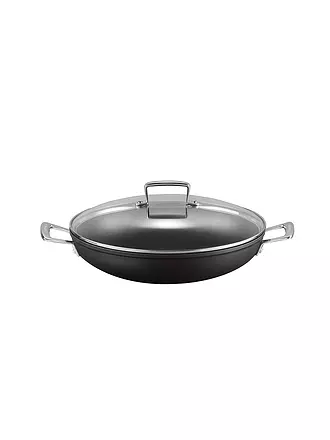 LE CREUSET | Aluminium-Antihaft Profipfanne mit Glasdeckel 30cm Schwarz | 