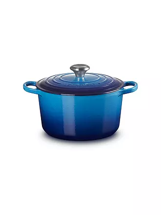 LE CREUSET | Bräter rund hoch SIGNATURE 24cm Azure | hellgrau