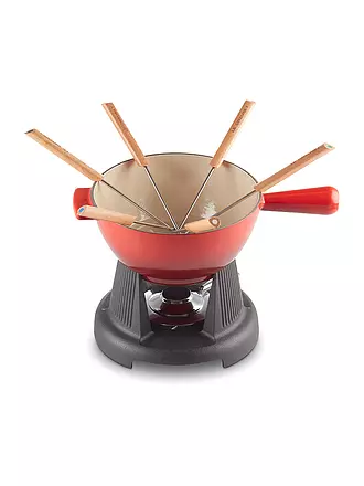 LE CREUSET | Fondue Set Gusseisen Kirschrot | orange