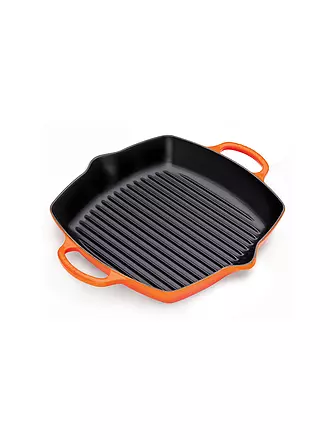 LE CREUSET | Grillpfanne quadratisch mit Griffe 30cm (Schwarz) | orange