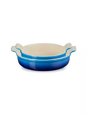 LE CREUSET | Runde Auflaufform Tradition aus Steinzeug 20cm und 24cm 2er-Set Azure | blau