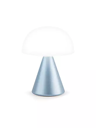 LEXON | LED Lampe MINA L 17cm Alu Finish | hellblau