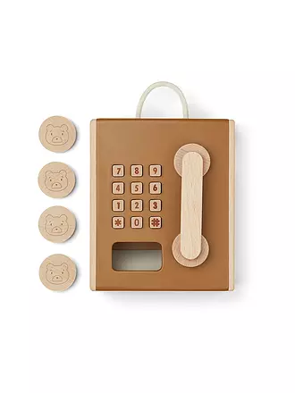 LIEWOOD | Holzspielzeug Telefon RUFUS | hellbraun