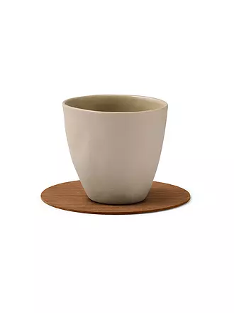 LIND DNA |  Glasuntersetzer 10cm CORDUROY RUND Army Green | braun
