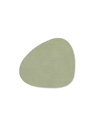LIND DNA |  Glasuntersetzer 11x13cm CORDUROY OVAL Nature | olive