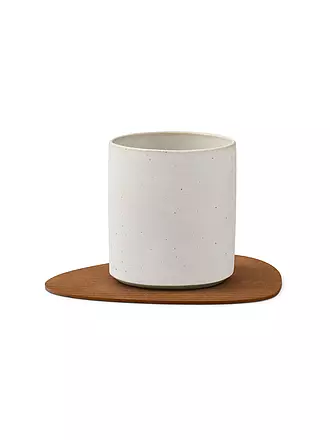 LIND DNA |  Glasuntersetzer 11x13cm CORDUROY OVAL Nature | hellgrau