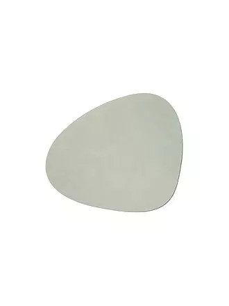 LIND DNA | Leder Platzset oval NUPO 37x44cm Oyster White | olive