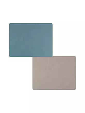 LIND DNA | Leder Tischset zum Wenden Eckig 35x45cm Hellblau/Hellgrau | hellgrün