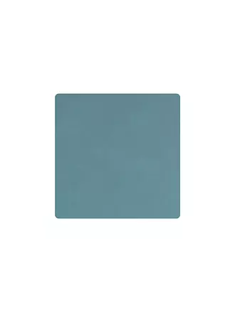LIND DNA | Leder-Untersetzer eckig 10x10cm Light Blue | rot