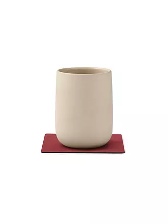 LIND DNA | Leder-Untersetzer eckig 10x10cm Light Blue | rot