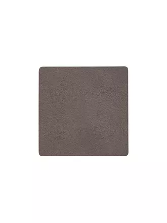 LIND DNA | Leder-Untersetzer eckig 10x10cm Olive Green | braun