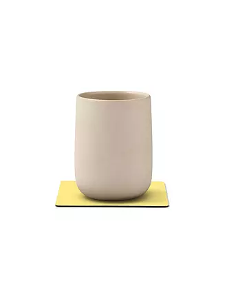 LIND DNA | Leder-Untersetzer eckig Nupo 10x10cm Sand | gelb