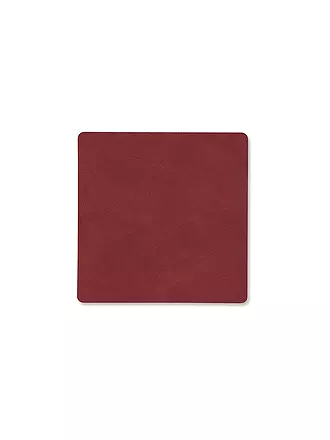 LIND DNA | Leder-Untersetzer eckig Nupo 10x10cm Sand | rot