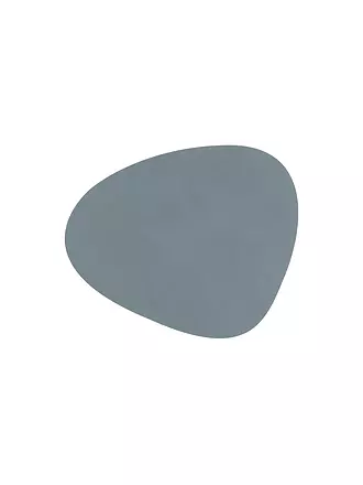 LIND DNA | Leder-Untersetzer oval 11x13cm Light Blue | rot