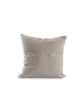 LOVELY LINEN | Leinen-Kissenbezug 47x47cm (Natural Beige) | dunkelblau