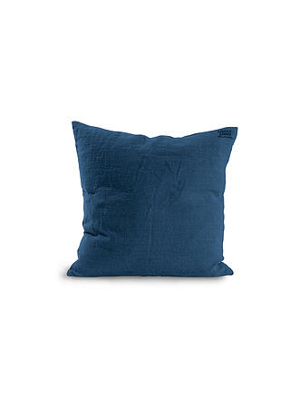 LOVELY LINEN | Leinen-Kissenbezug 47x47cm (Natural Beige) | dunkelblau