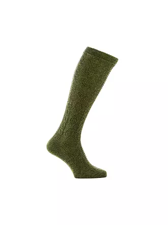 LUISE STEINER | Kniestrümpfe hell beige mele | olive